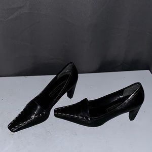 Nice Enzo Angiolini Black Square Toe 2-1/2 inch Pumps, Size 5.5M